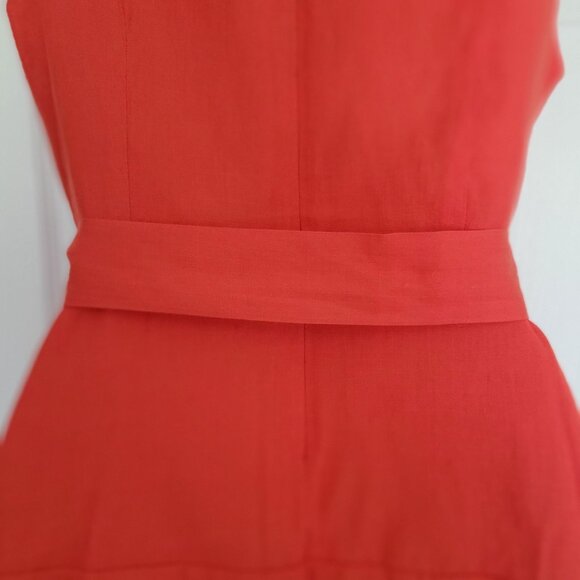 DO+BE Women's Sleeveless Wrap-Style Peplum Top Waist Tie Orange/Red- L - Picture 6 of 8